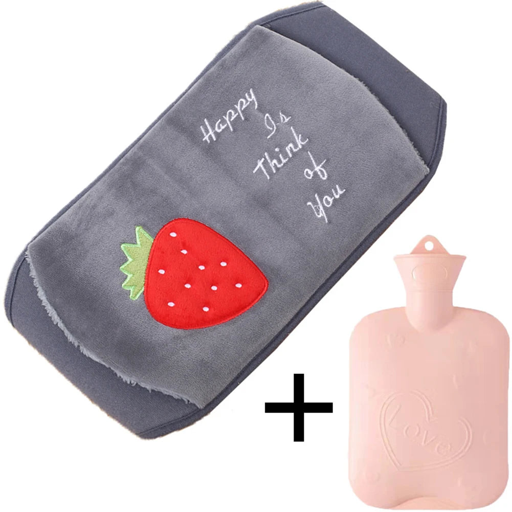 Hot Water Bag for Menstruation Hot Pack Pouch Microwave Heating Plush Cover Stomach Belt Warm Waist Cover Hot Water Bottle Bag