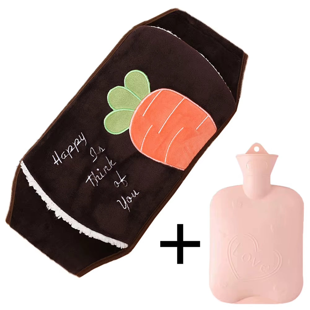 Hot Water Bag for Menstruation Hot Pack Pouch Microwave Heating Plush Cover Stomach Belt Warm Waist Cover Hot Water Bottle Bag